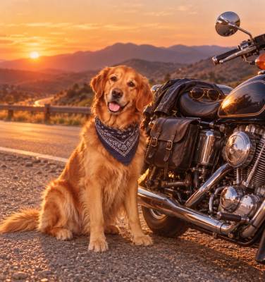 Biker dog,