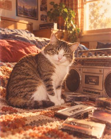 Cassette and boombox portrait