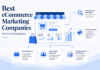 9 Best eCommerce Marketing Companies for Online Businesses (2026) Graphic displaying key services offered by the best e-commerce marketing companies, including SEO, paid ads, and data analytics.